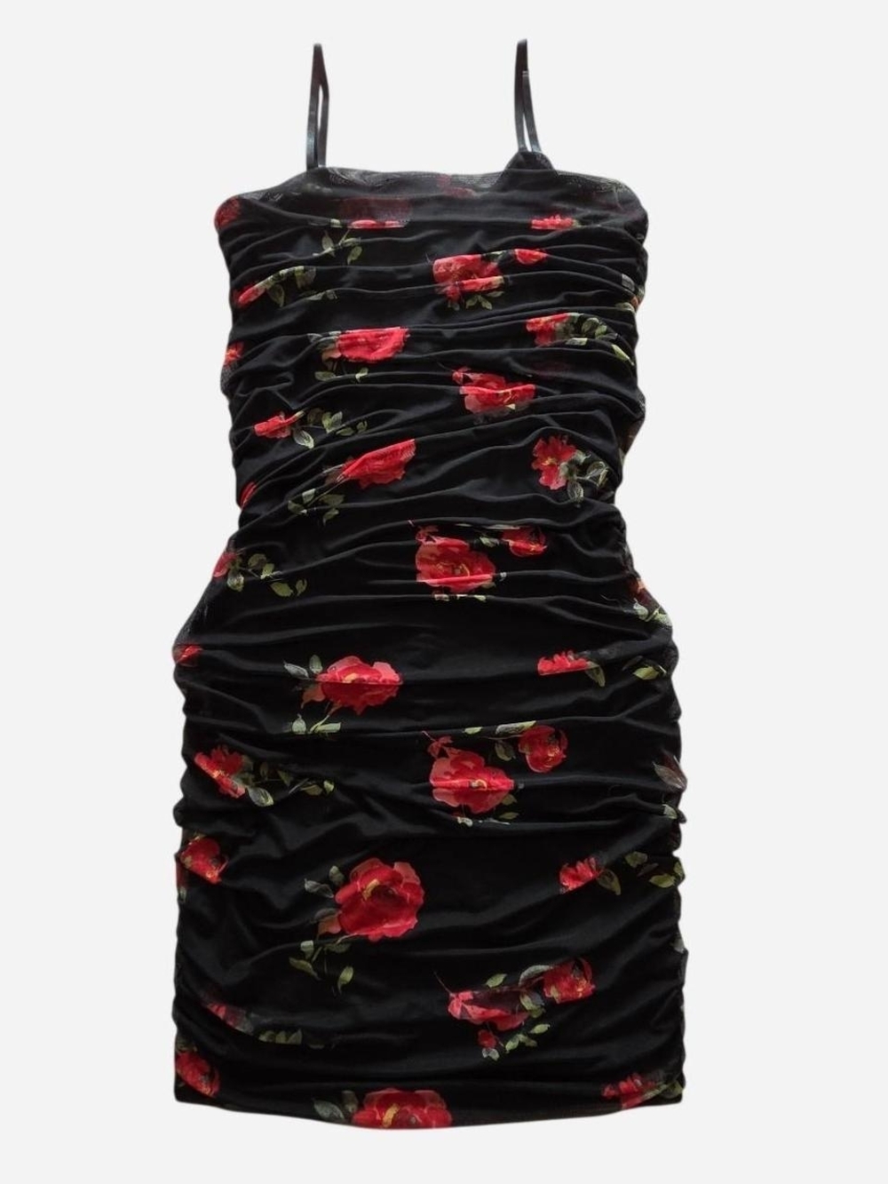 Blue Leopard floral bodycon mesh ruched midi dress black and red plus size 3XL